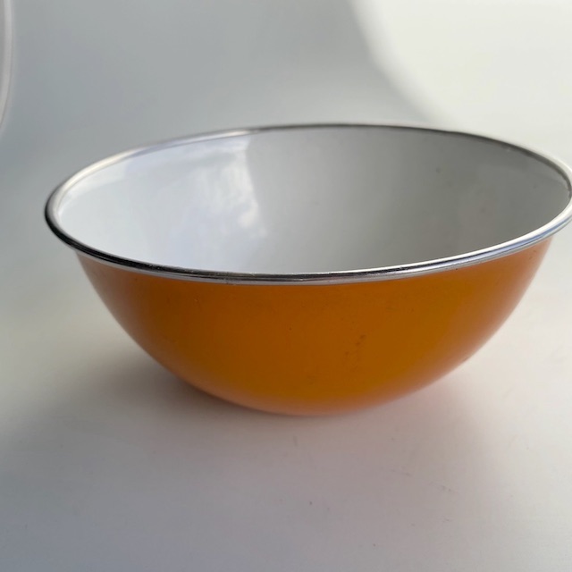 MIXING BOWL, Orange Enamel